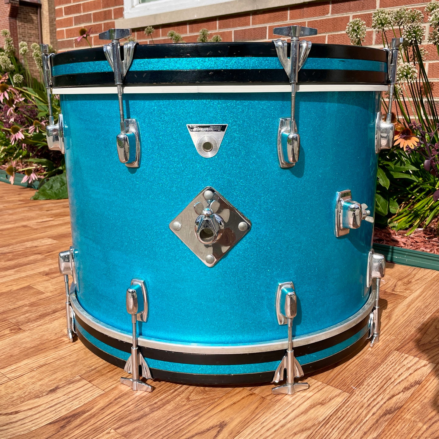 1970s Ludwig Standard 14x20 Bass Drum Blue Mist