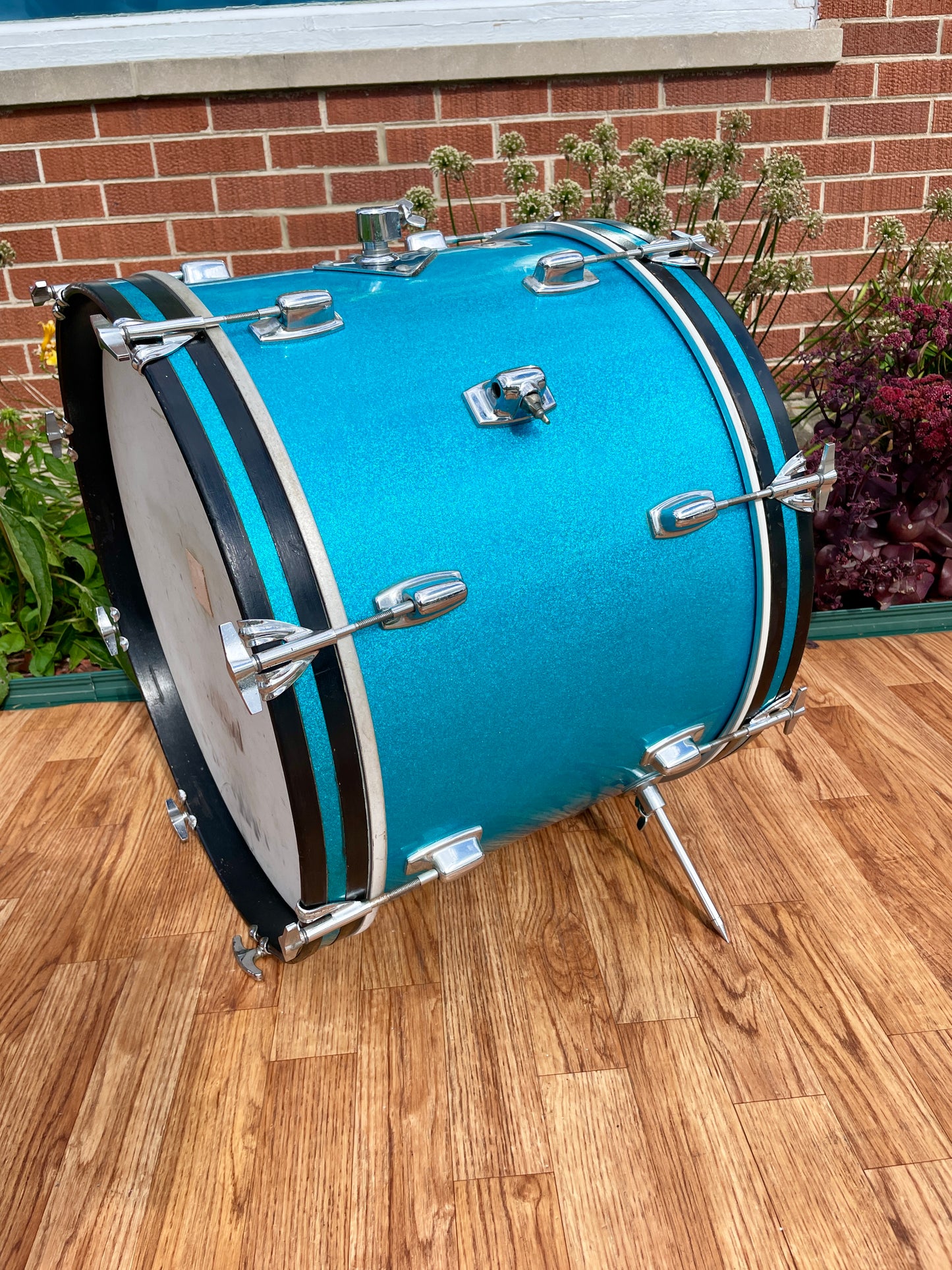 1970s Ludwig Standard 14x20 Bass Drum Blue Mist