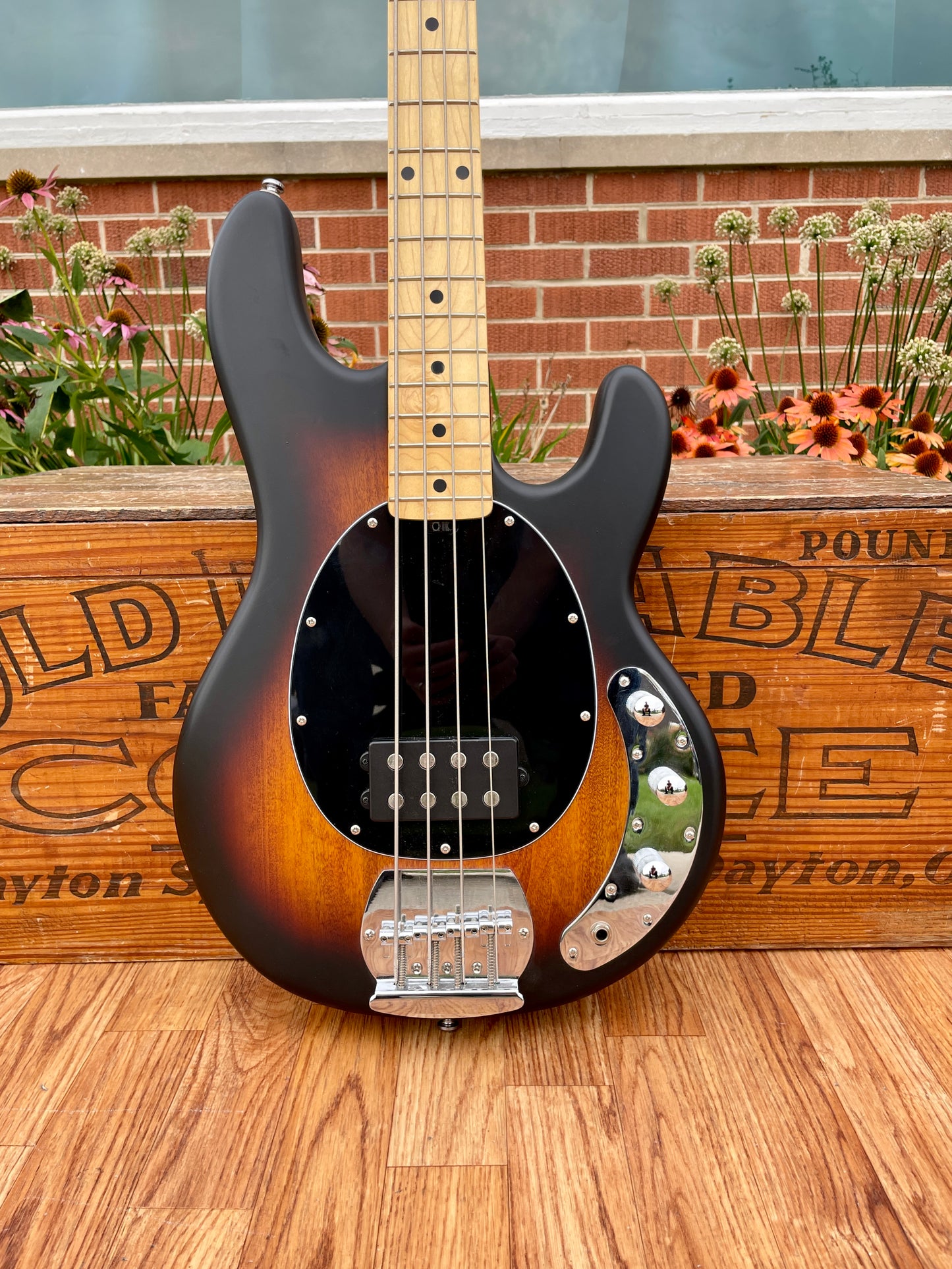 Sterling By Music Man StingRay RAY4 Bass Guitar Vintage Sunburst Satin w/ Case