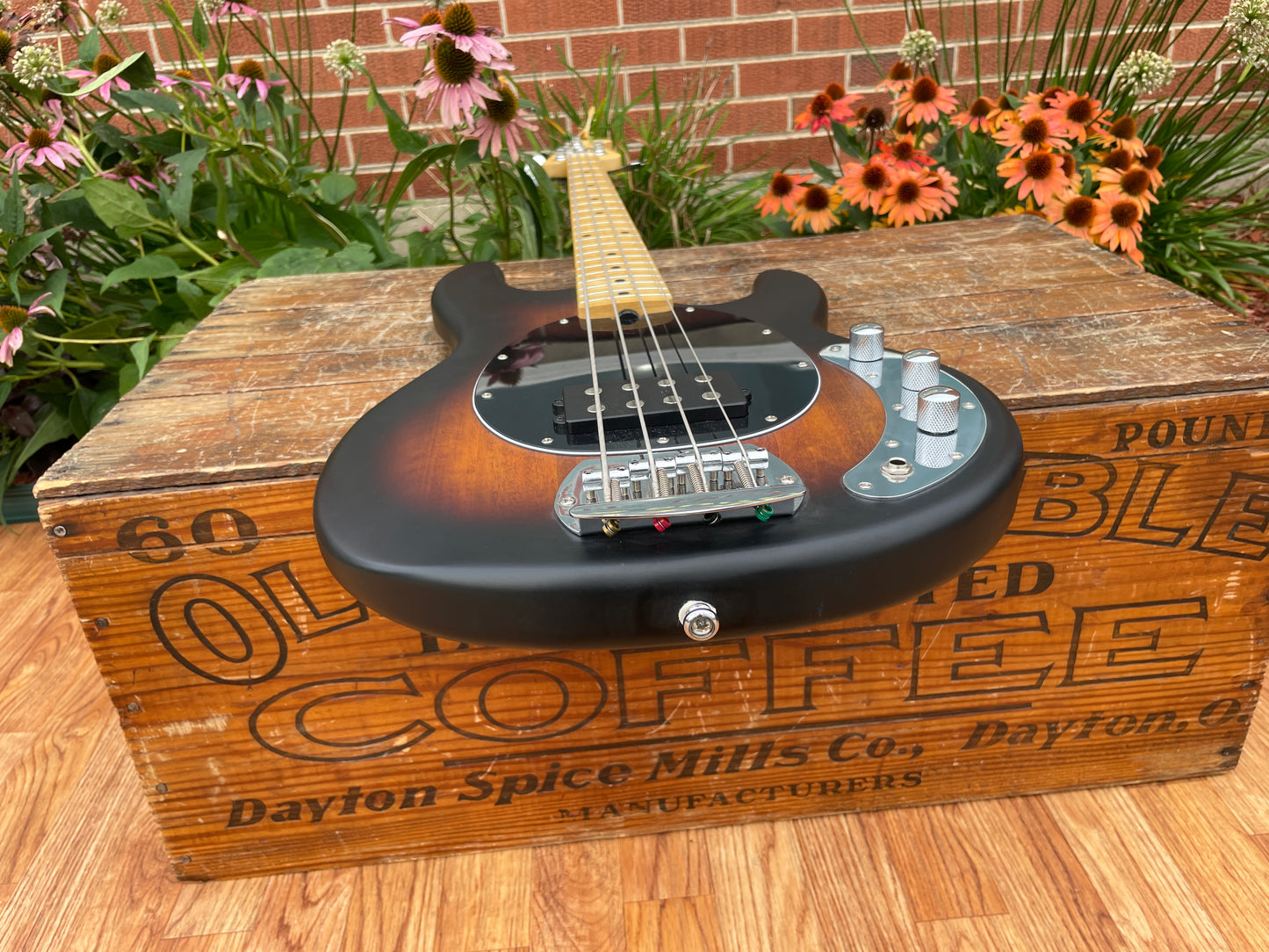 Sterling By Music Man StingRay RAY4 Bass Guitar Vintage Sunburst Satin w/ Case