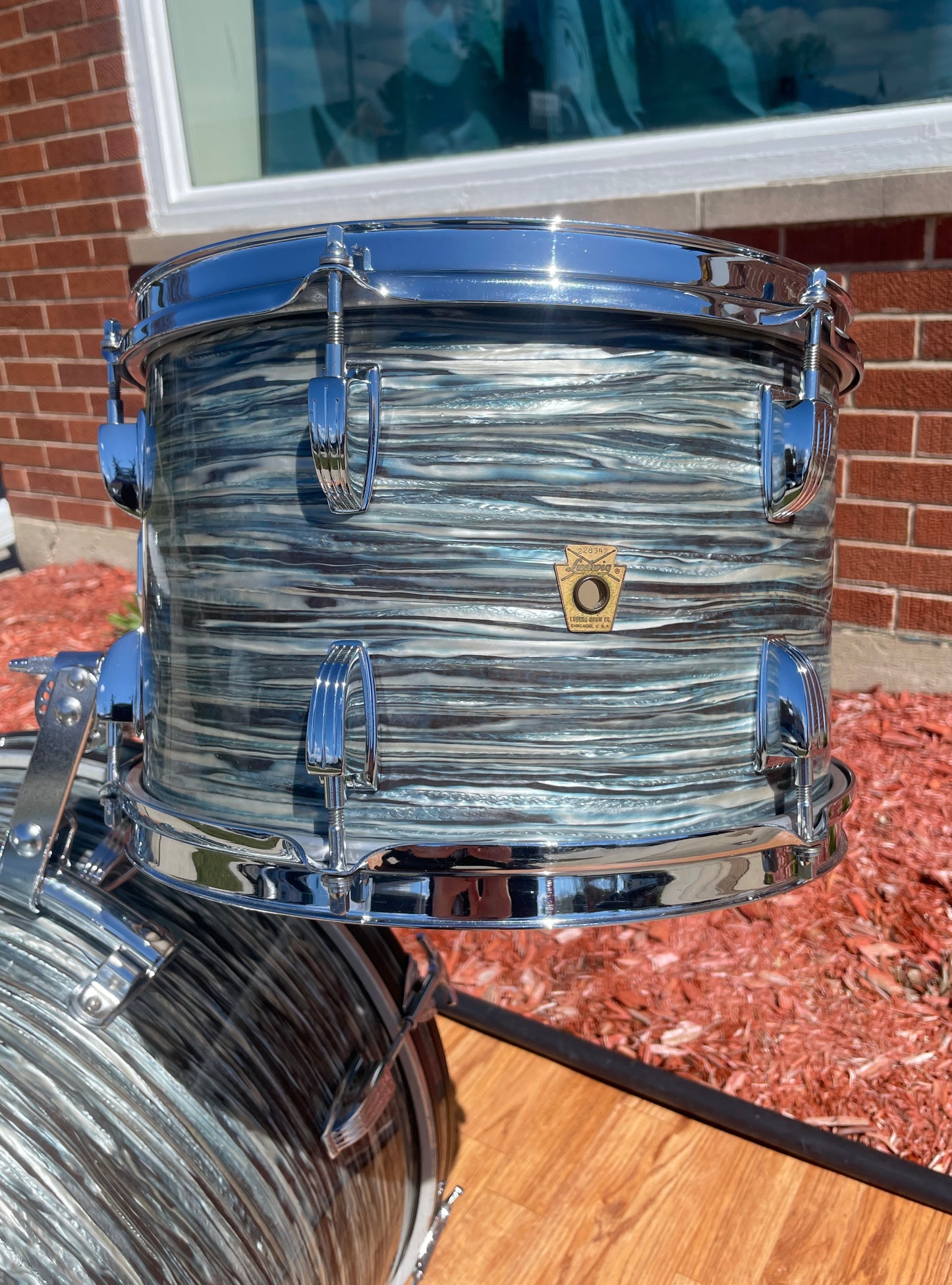 1965 Ludwig Downbeat Drum Set Oyster Blue Pearl 20/12/14 COB