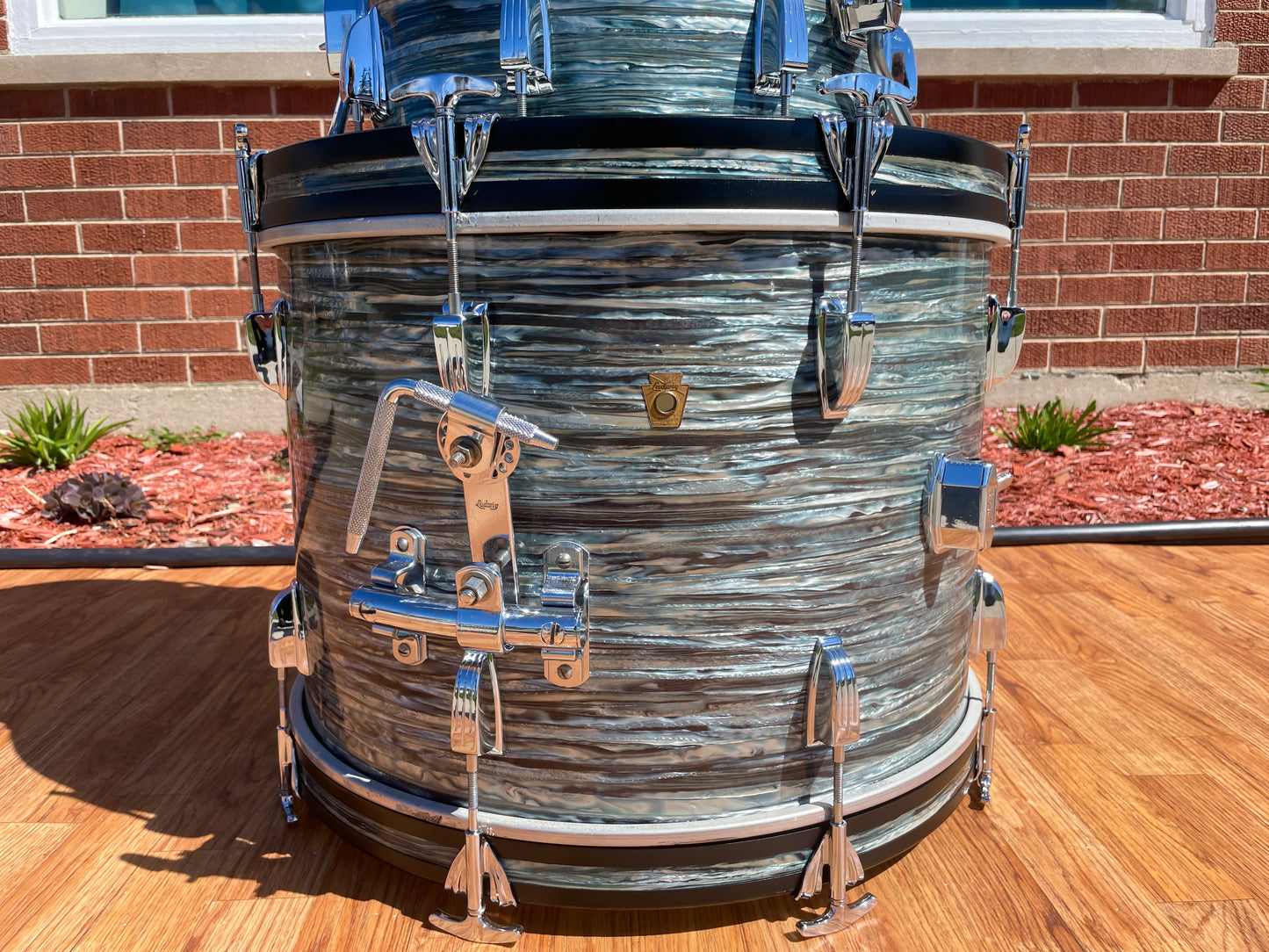 1965 Ludwig Downbeat Drum Set Oyster Blue Pearl 20/12/14 COB