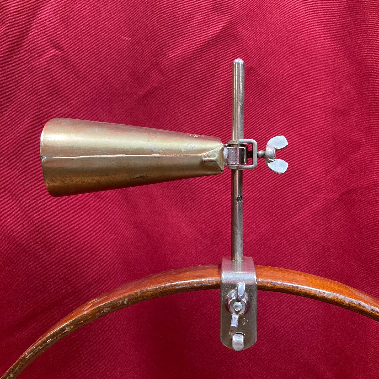 1960s Ludwig 5" Golden Tone No. 129 Cow Bell w/ Cowbell Holder No. 133 Script Logo