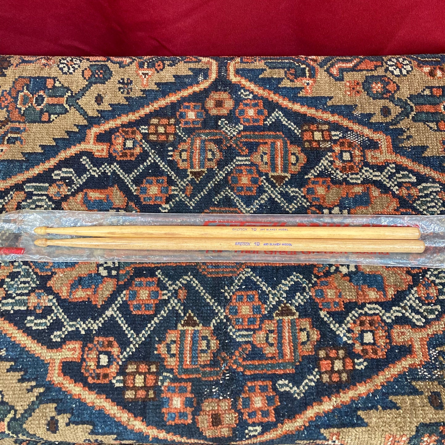 1960s Gretsch 1D Art Blakey Model Wood Tip Drum Sticks w/ Original Bag NOS