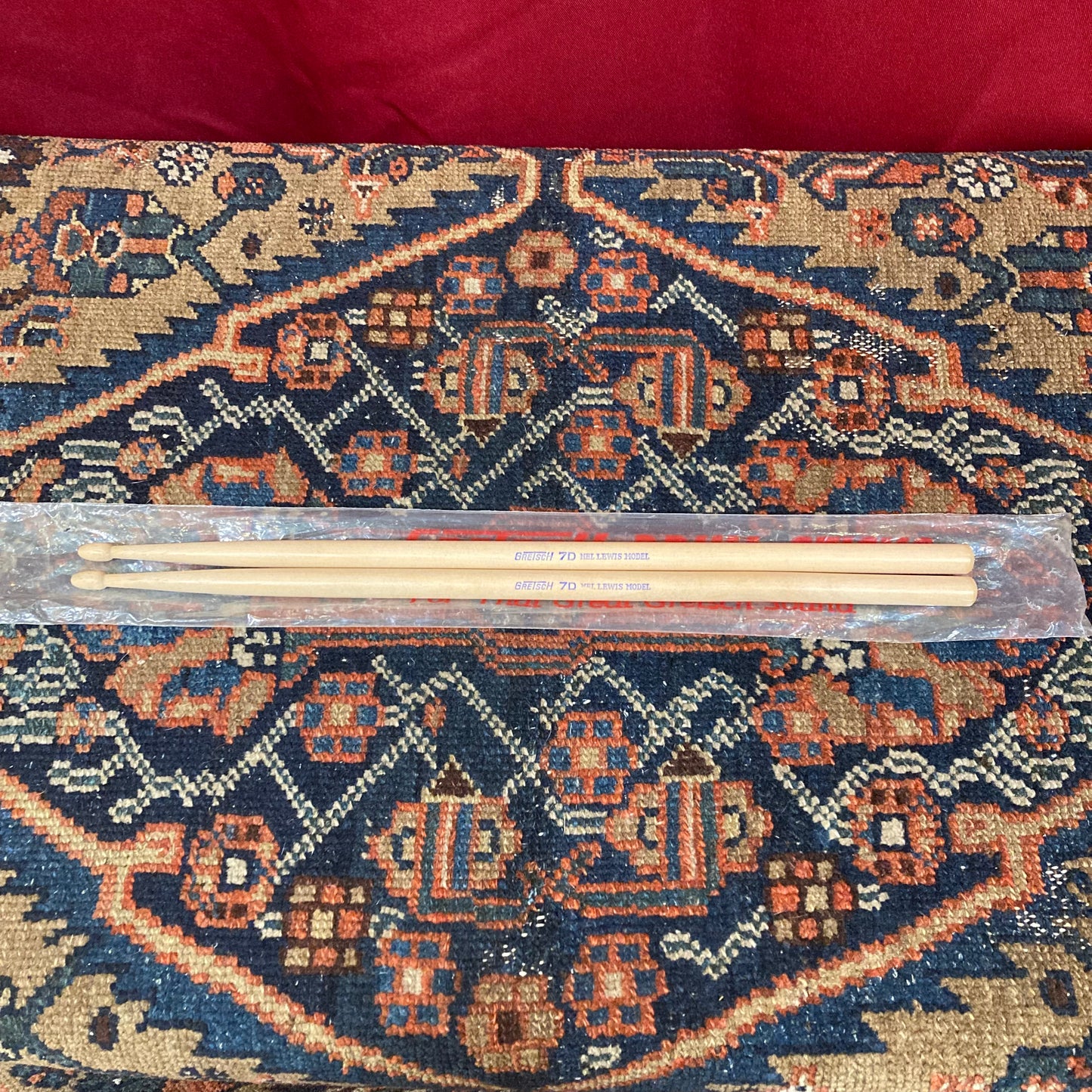 1960s Gretsch 7D Mel Lewis Model Wood Tip Drum Sticks w/ Original Bag NOS