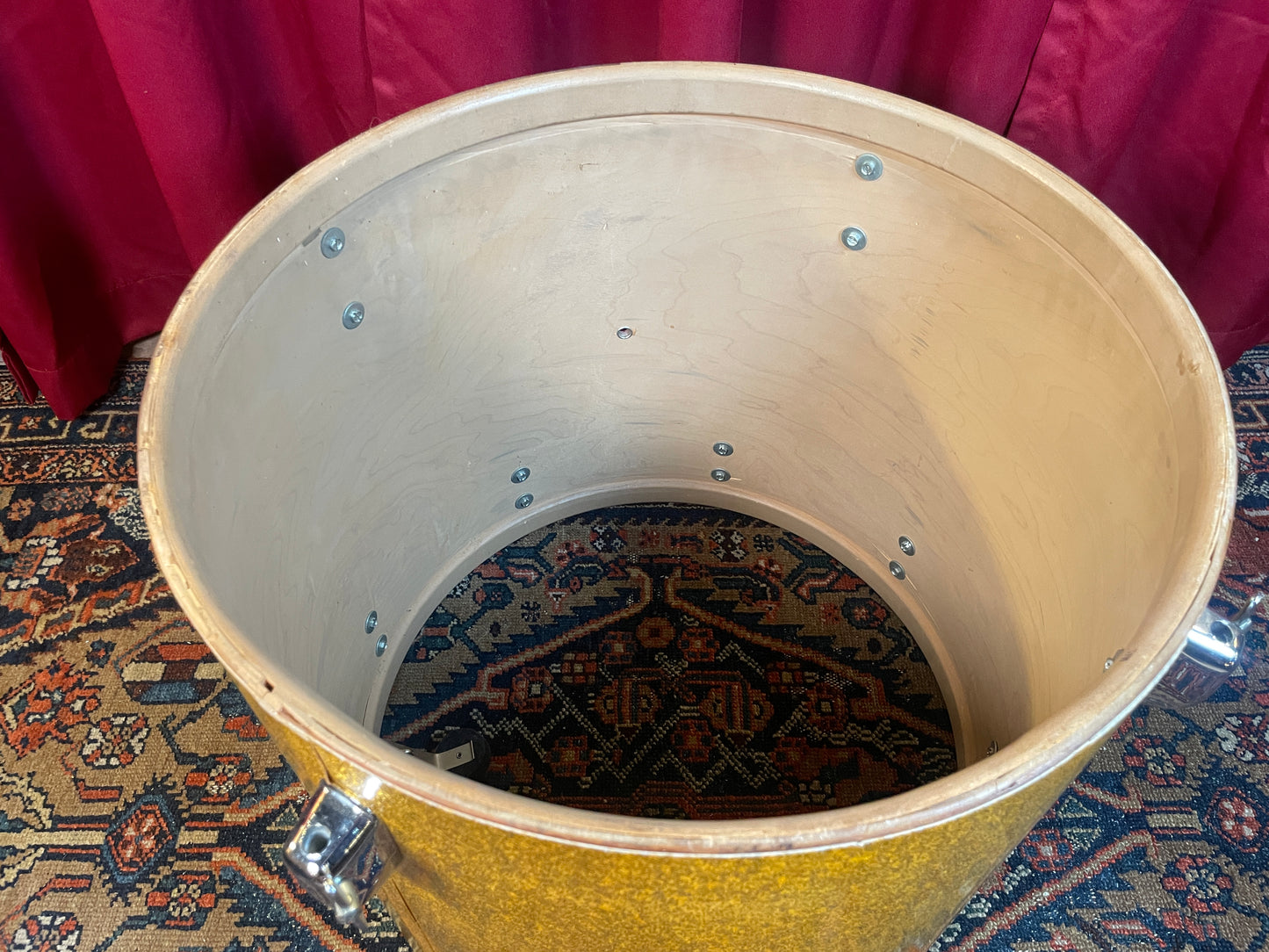 1960s Slingerland 18x20 Concert Floor Tom Gold Sparkle