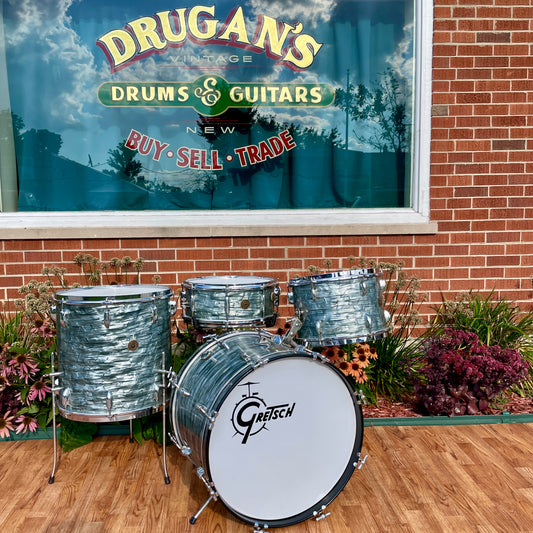 1950s Gretsch Round Badge Bop Outfit Drum Set Midnight Blue Pearl 20/13/16 w/ 5.5x14 Snare