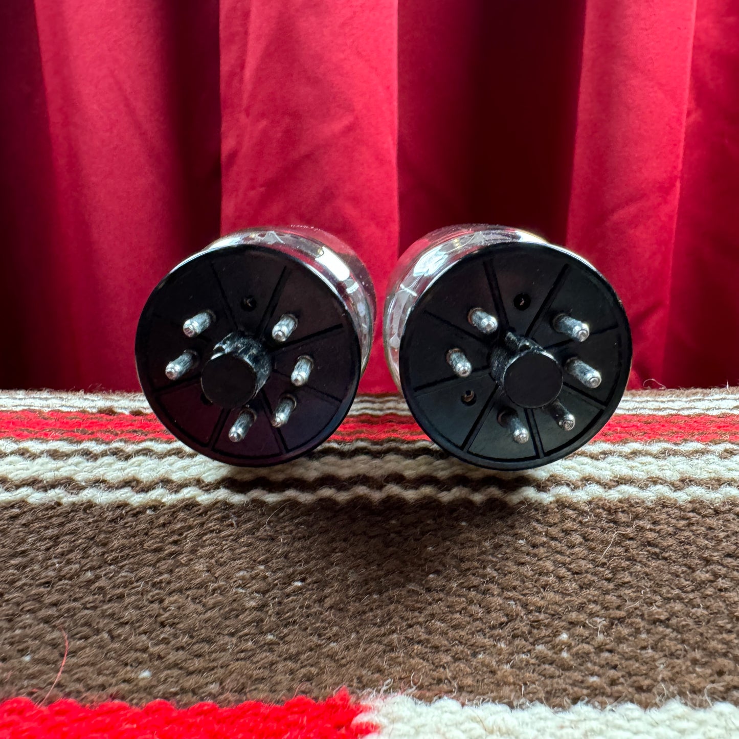 Vintage Silvertone RCA 6L6GC Amplifier Power Tubes Duet Pair Smooth Plate #187
