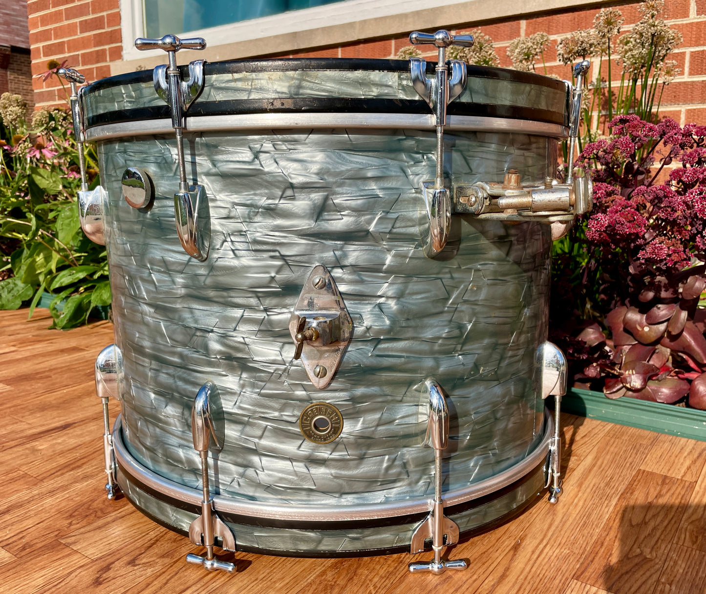 1950s Gretsch Round Badge Bop Outfit Drum Set Midnight Blue Pearl 20/13/16 3 Ply