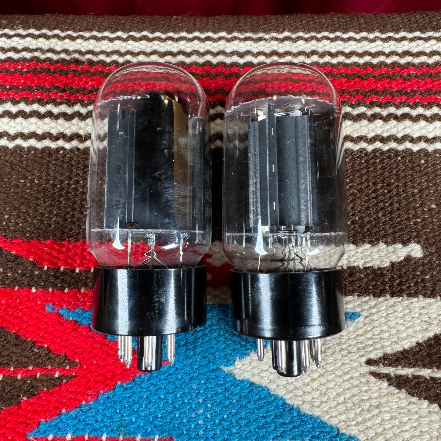 Vintage NOS RCA 6L6GC Amplifier Power Tubes Duet Black Plate Pair 6L6 #186