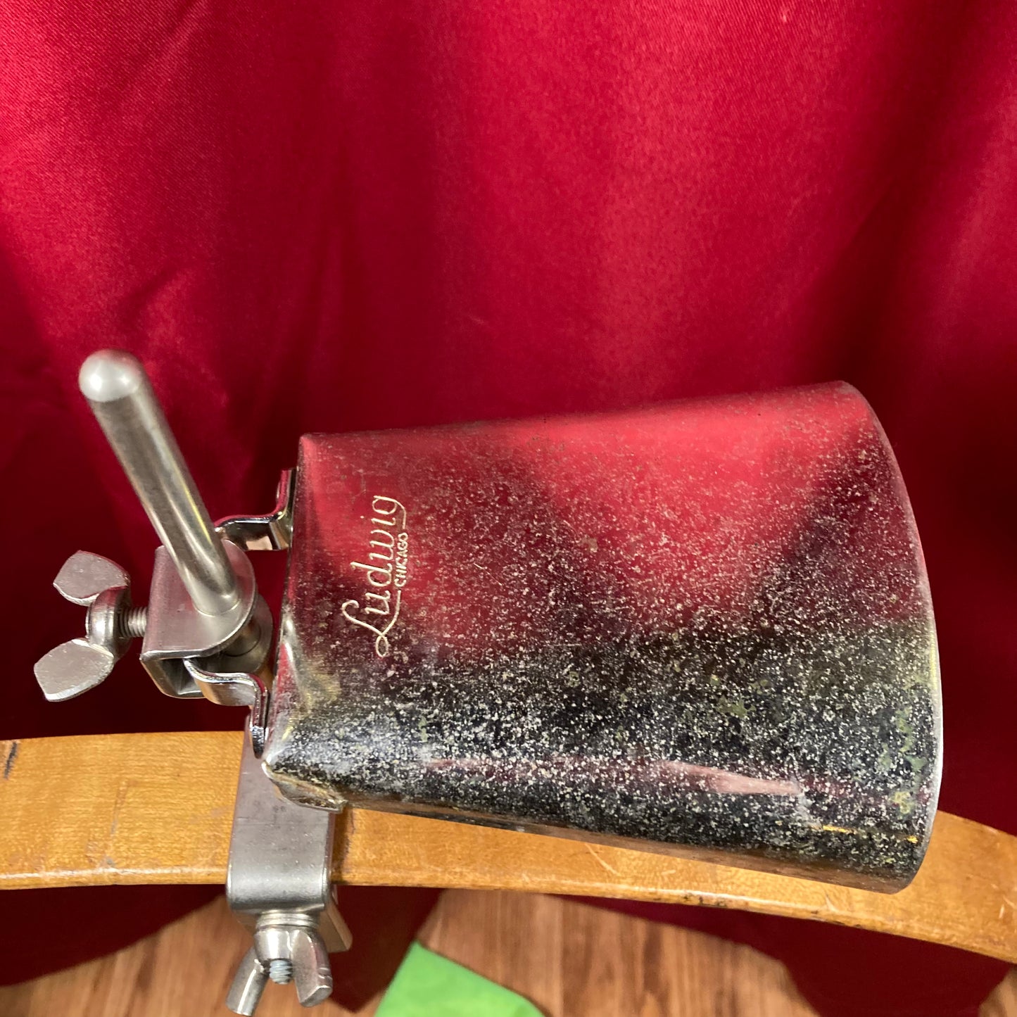 1960s Ludwig 5" Cow Bell No. 129 w/ Cowbell Holder No. 133 Script Logo