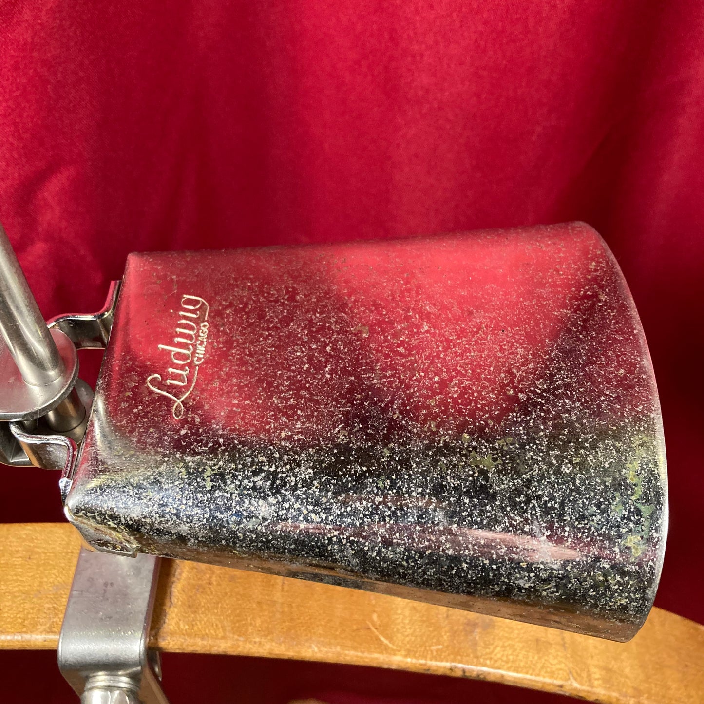 1960s Ludwig 5" Cow Bell No. 129 w/ Cowbell Holder No. 133 Script Logo