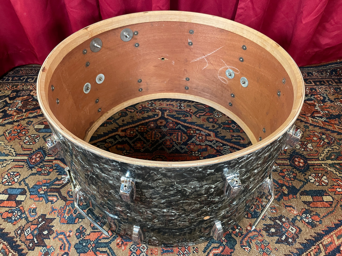 1948-1952 WFL 14x24 Bass Drum Black Diamond Pearl Ludwig