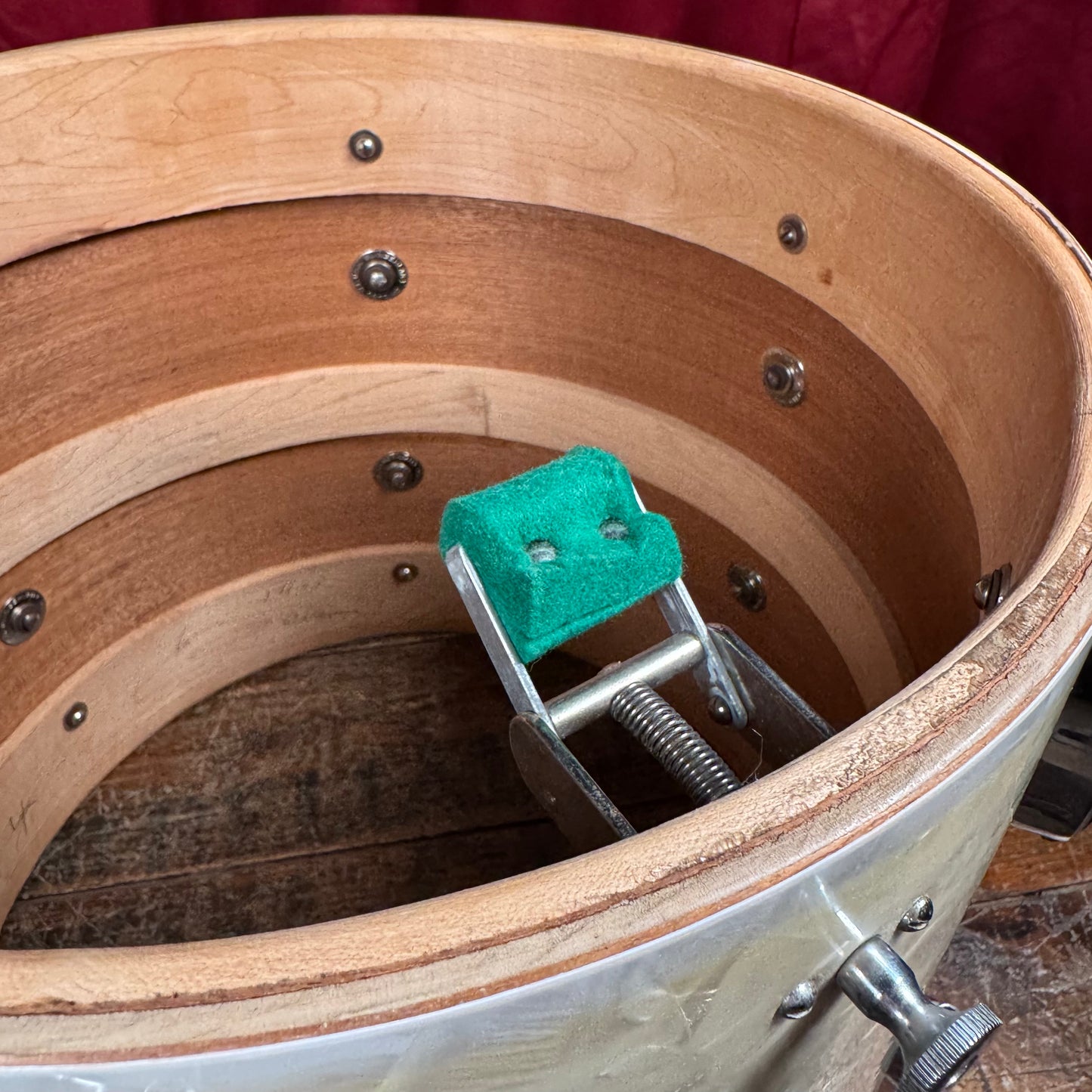 1930s Slingerland Barrett Deems 12x14 Radio King Tom Drum White Marine Pearl w/ Stand