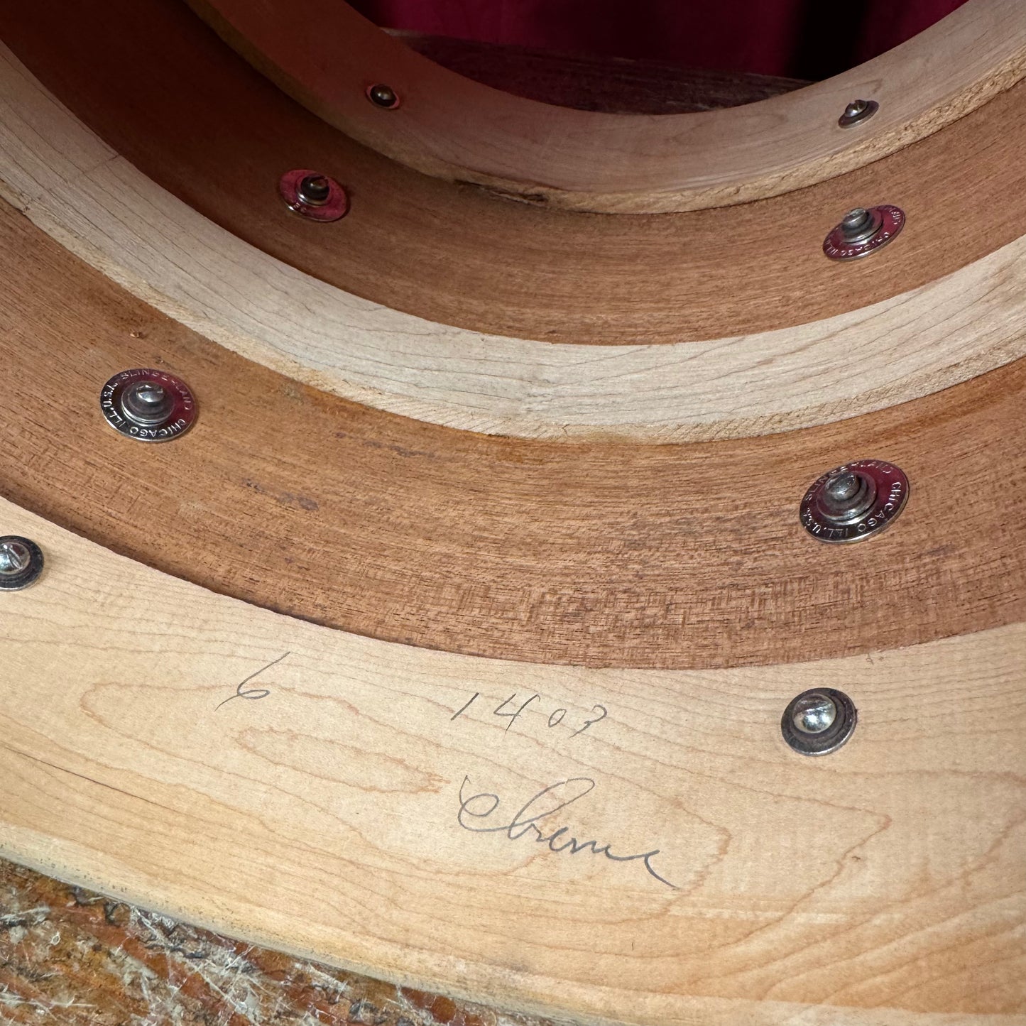 1930s Slingerland Barrett Deems 12x14 Radio King Tom Drum White Marine Pearl w/ Stand