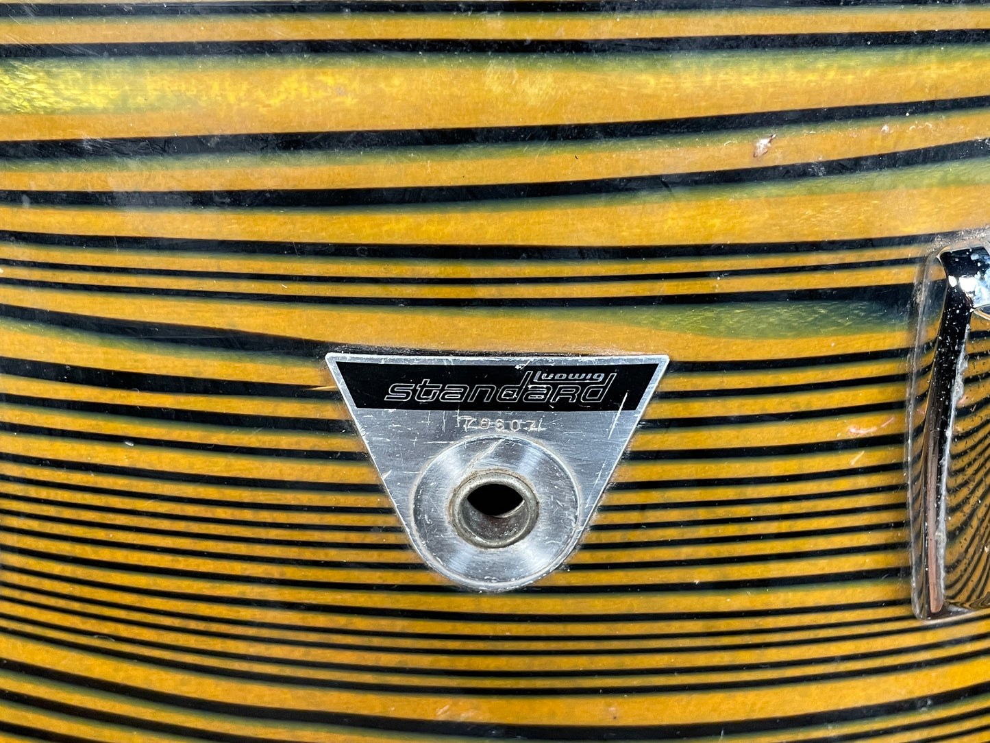 1970s Ludwig Standard 14x22 Bass Drum Shell Lemon Strata Classic Lugs #2