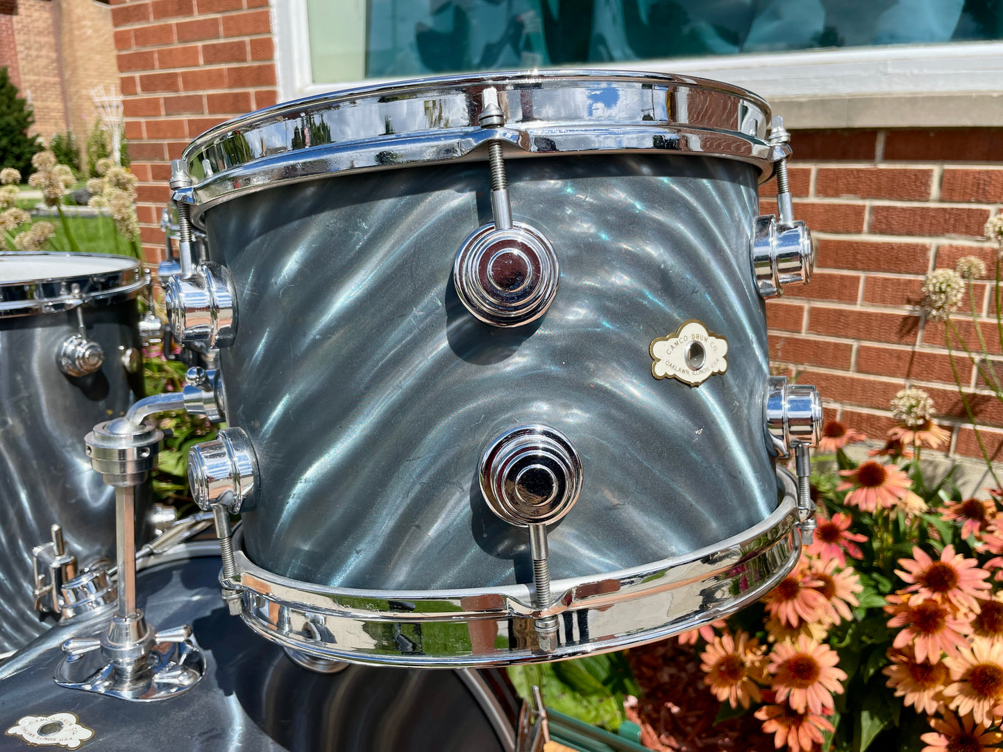 1960s Camco Aristocrat Bop Drum Set Charcoal Moire 18/12/14 w/ 5x14 Snare