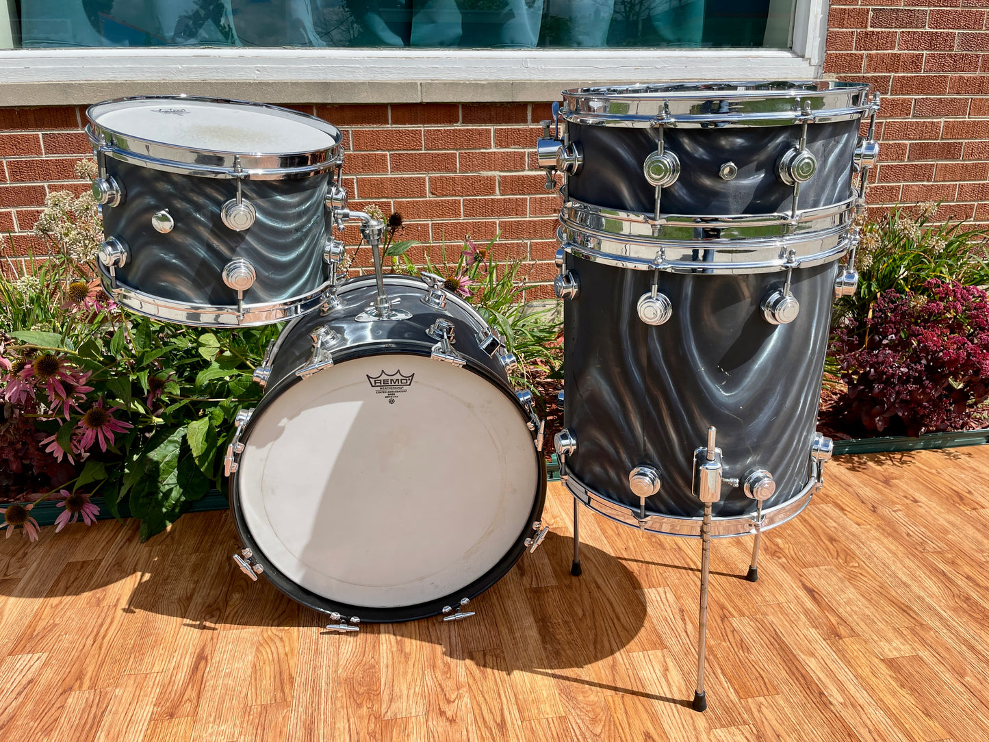 1960s Camco Aristocrat Bop Drum Set Charcoal Moire 18/12/14 w/ 5x14 Snare