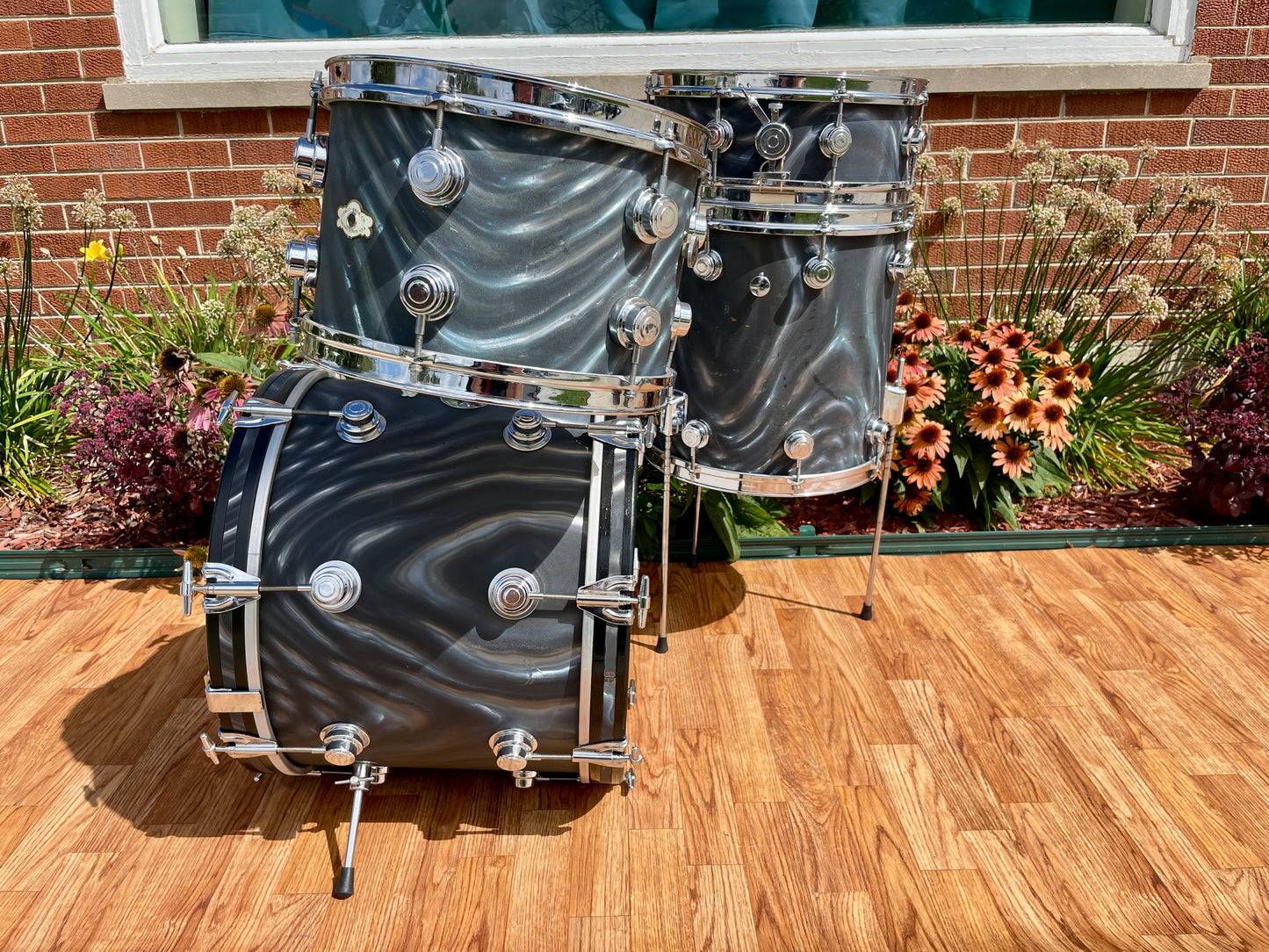 1960s Camco Aristocrat Bop Drum Set Charcoal Moire 18/12/14 w/ 5x14 Snare