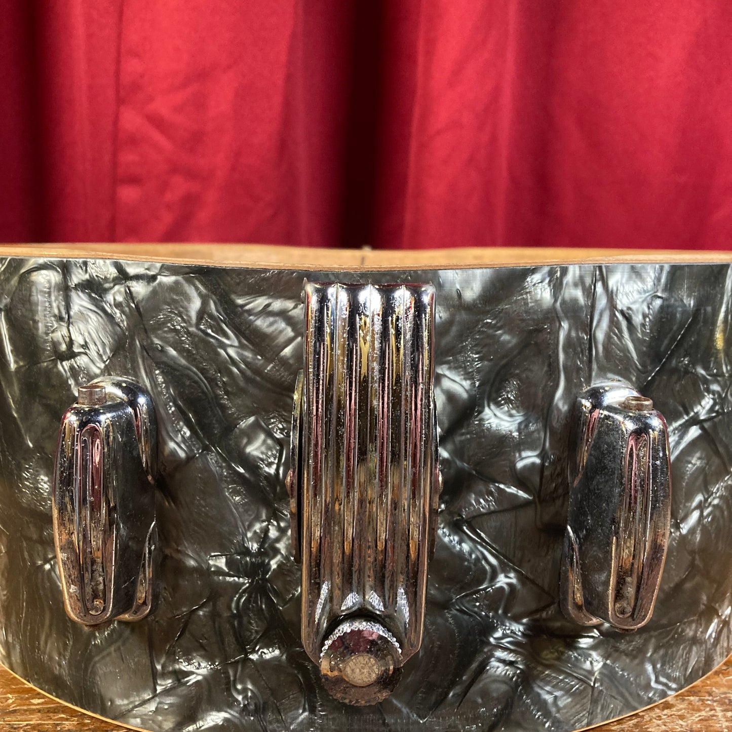 1956-1959 Slingerland 5.5x14 No. 153 Super Gene Krupa Solid Shell Radio King Snare Drum Black Diamond Pearl