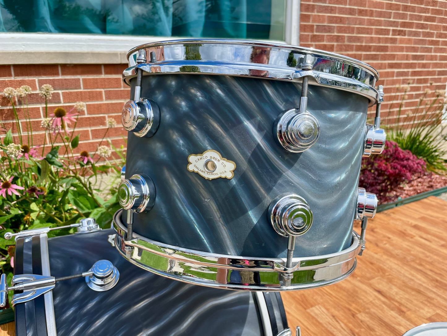 1960s Camco Aristocrat Bop Drum Set Charcoal Moire 18/12/14 w/ 5x14 Snare