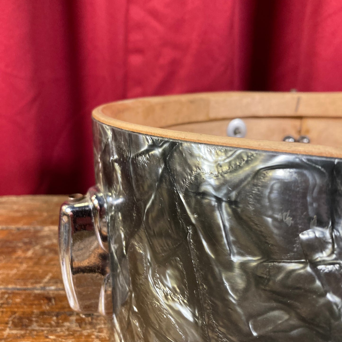 1956-1959 Slingerland 5.5x14 No. 153 Super Gene Krupa Solid Shell Radio King Snare Drum Black Diamond Pearl