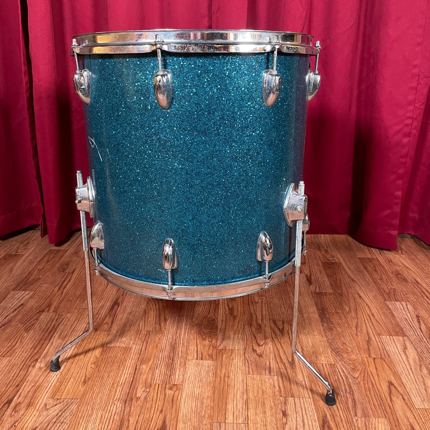 1960s Pearl 16x16 Floor Tom Drum Blue Sparkle MIJ / Japan