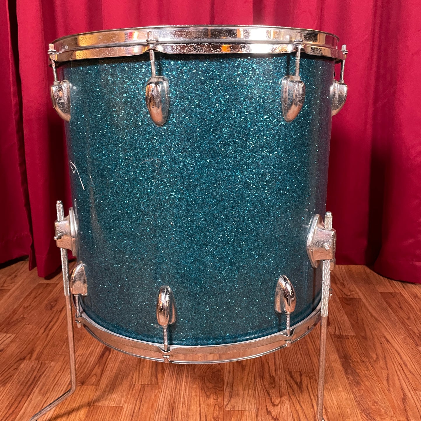 1960s Pearl 16x16 Floor Tom Drum Blue Sparkle MIJ / Japan