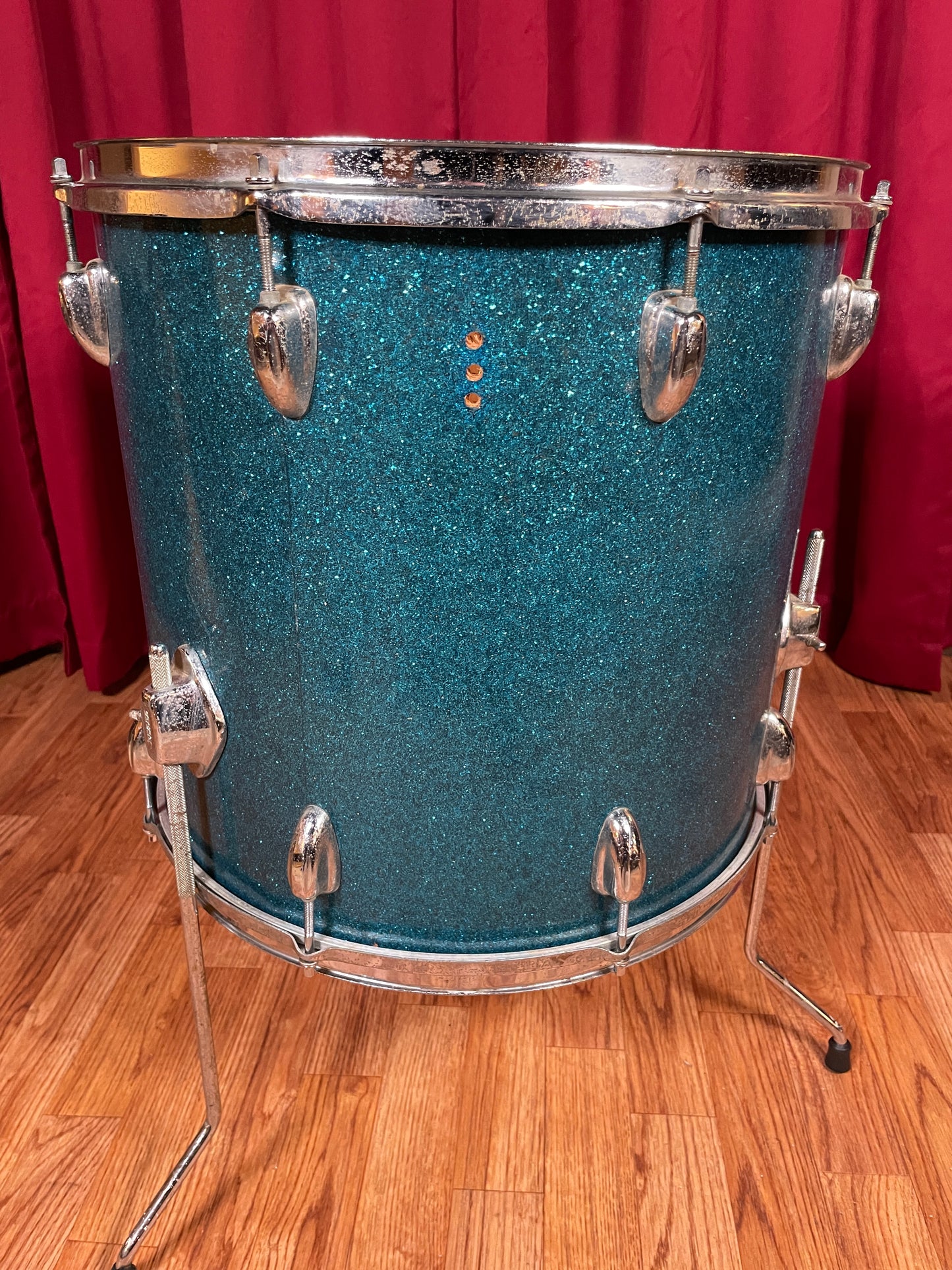 1960s Pearl 16x16 Floor Tom Drum Blue Sparkle MIJ / Japan