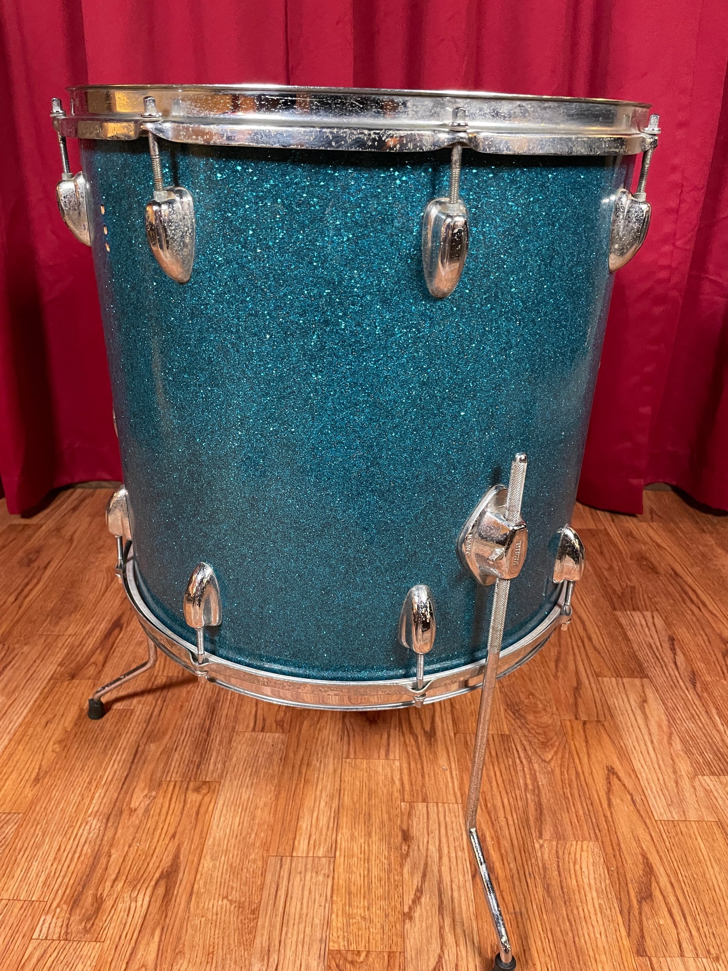 1960s Pearl 16x16 Floor Tom Drum Blue Sparkle MIJ / Japan