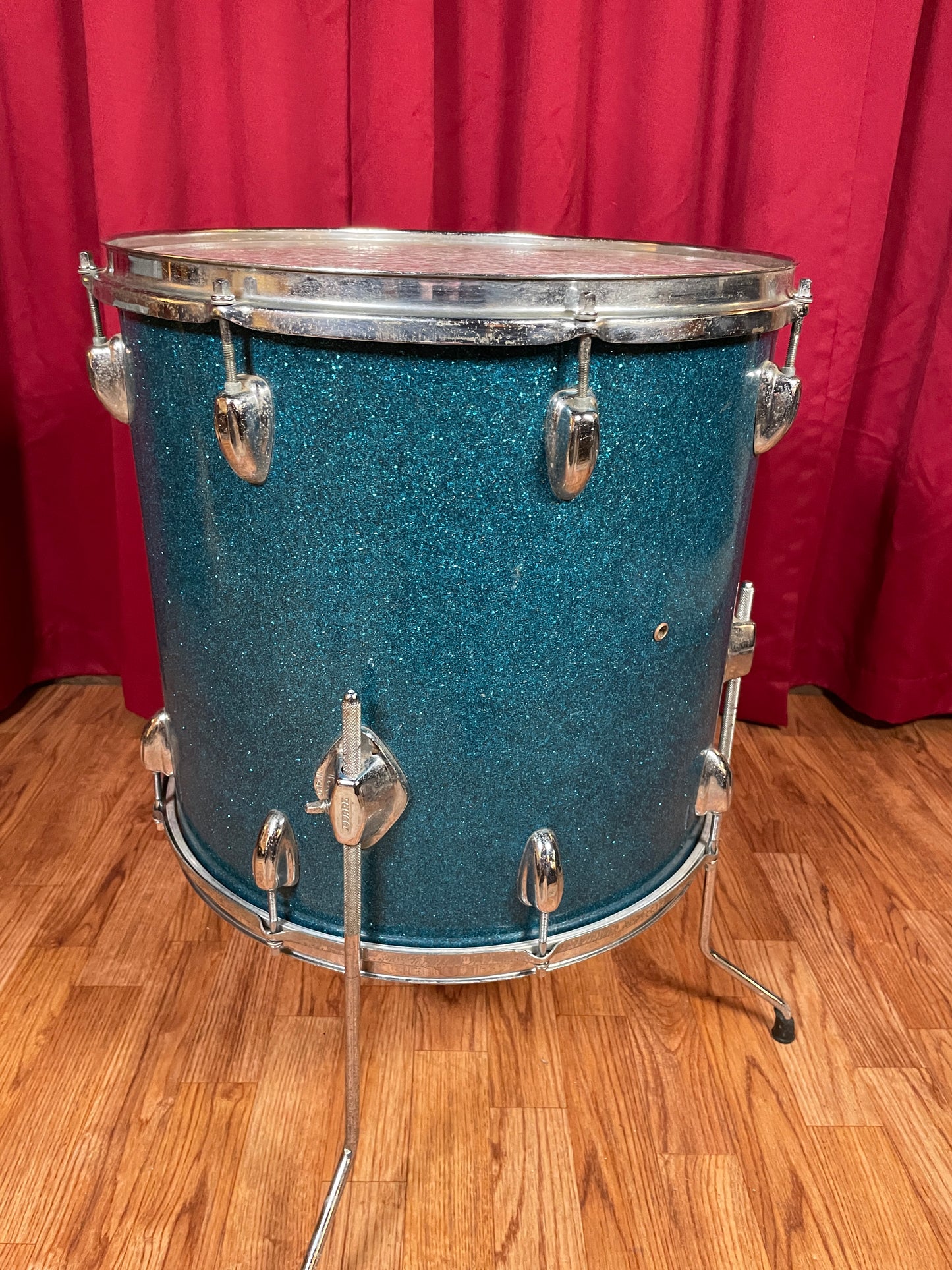 1960s Pearl 16x16 Floor Tom Drum Blue Sparkle MIJ / Japan