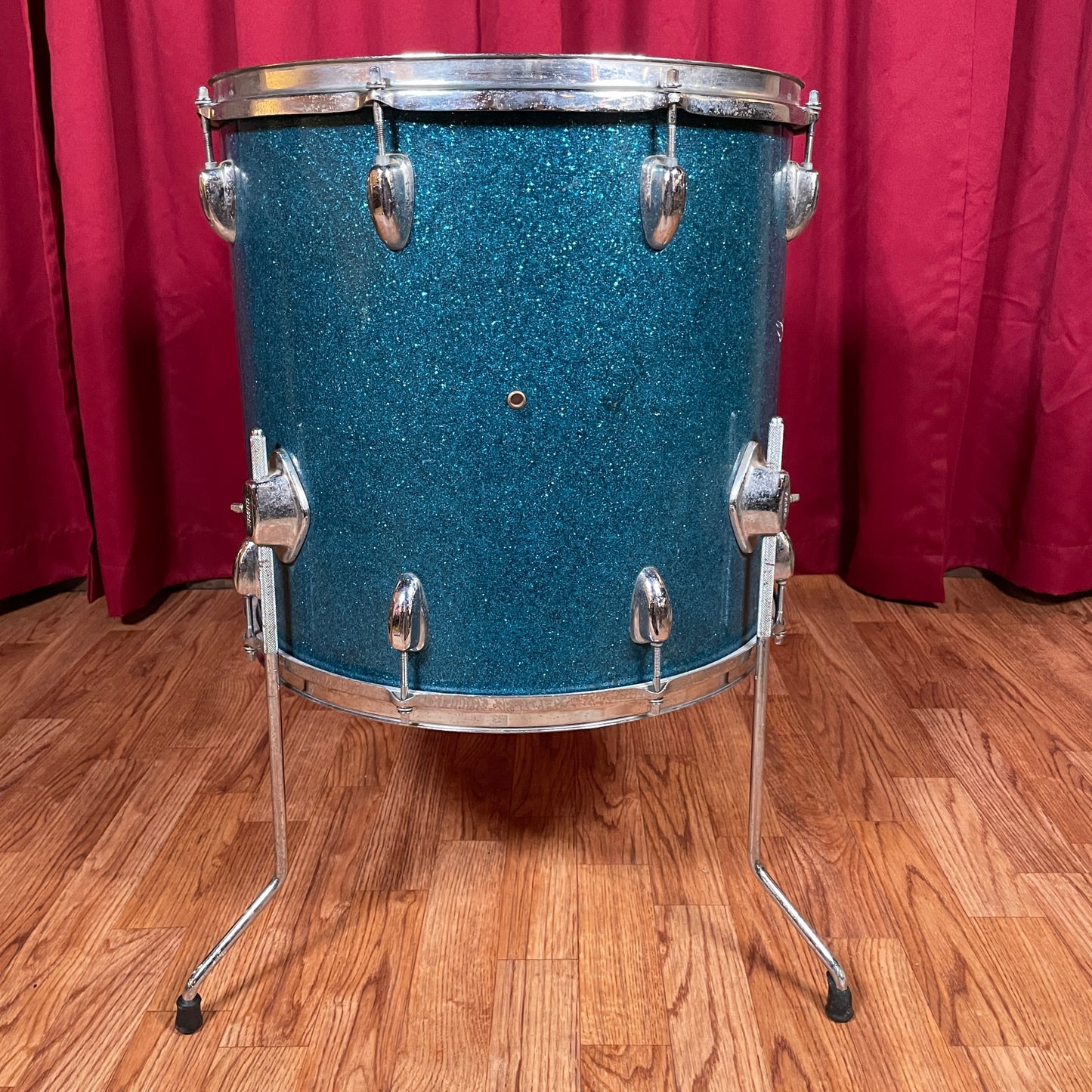 1960s Pearl 16x16 Floor Tom Drum Blue Sparkle MIJ / Japan