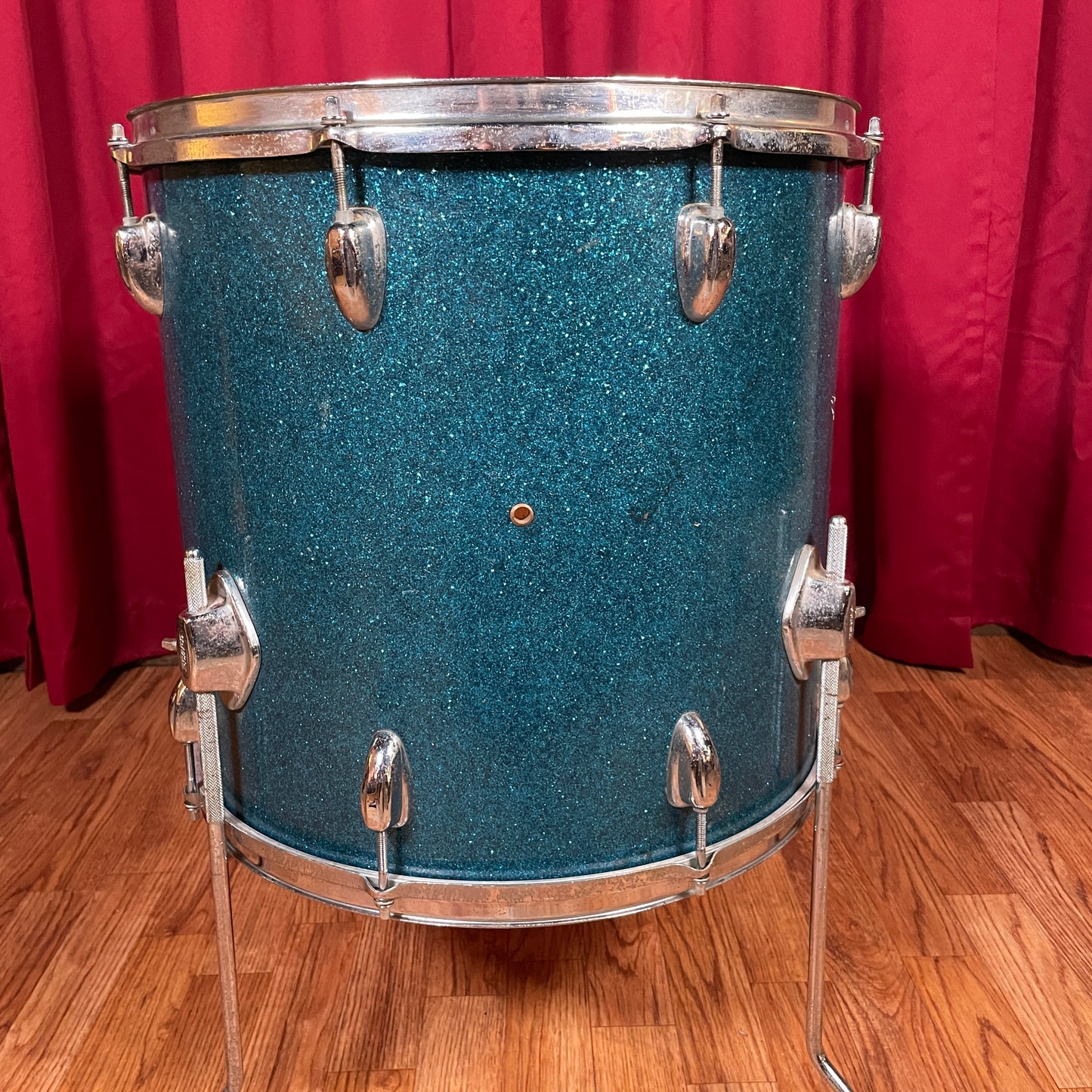 1960s Pearl 16x16 Floor Tom Drum Blue Sparkle MIJ / Japan
