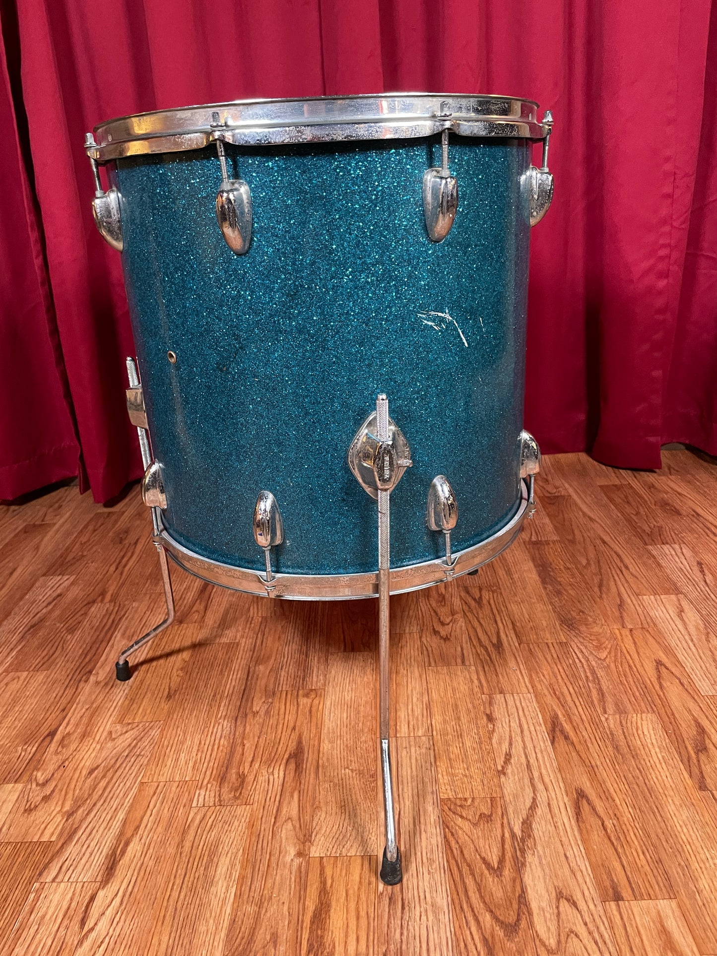 1960s Pearl 16x16 Floor Tom Drum Blue Sparkle MIJ / Japan