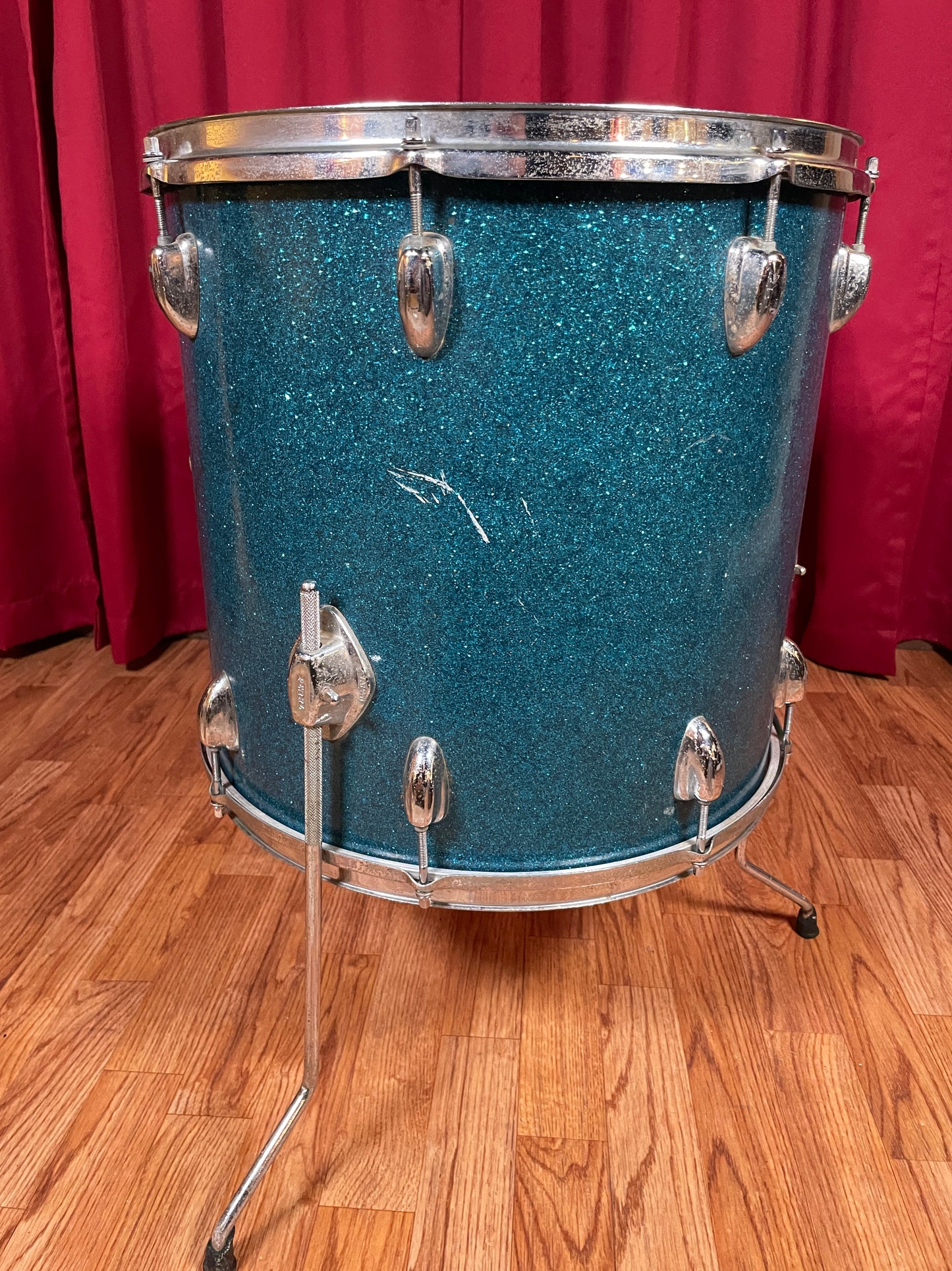 1960s Pearl 16x16 Floor Tom Drum Blue Sparkle MIJ / Japan