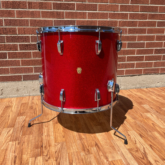 1960s Ludwig 16x18 Floor Tom Drum Red Sparkle