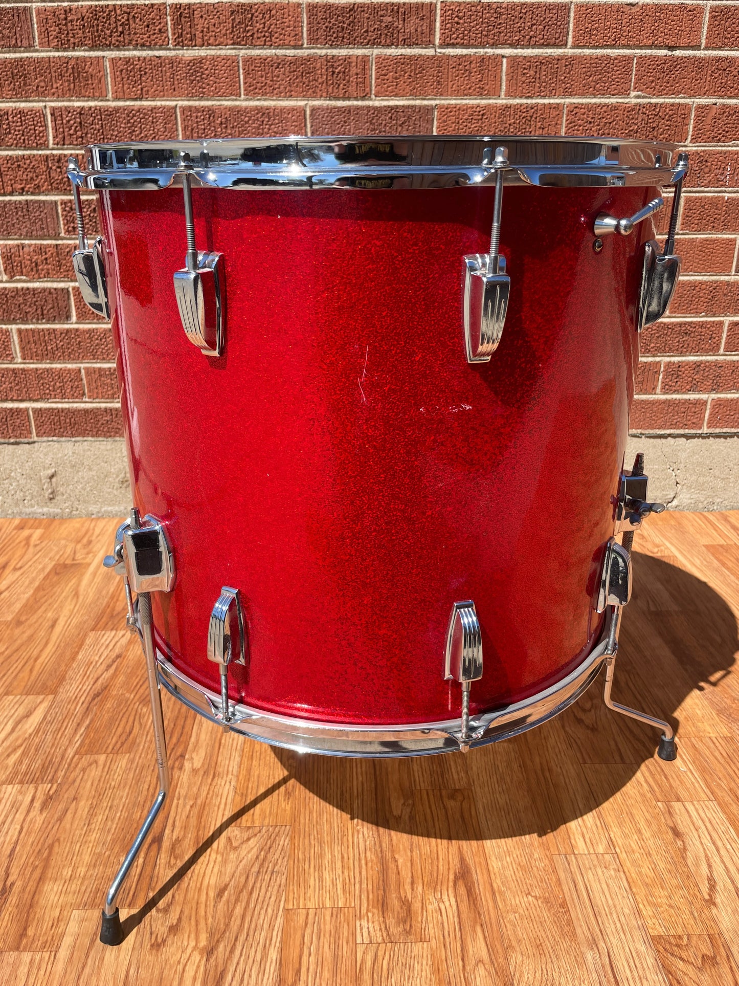 1960s Ludwig 16x18 Floor Tom Drum Red Sparkle