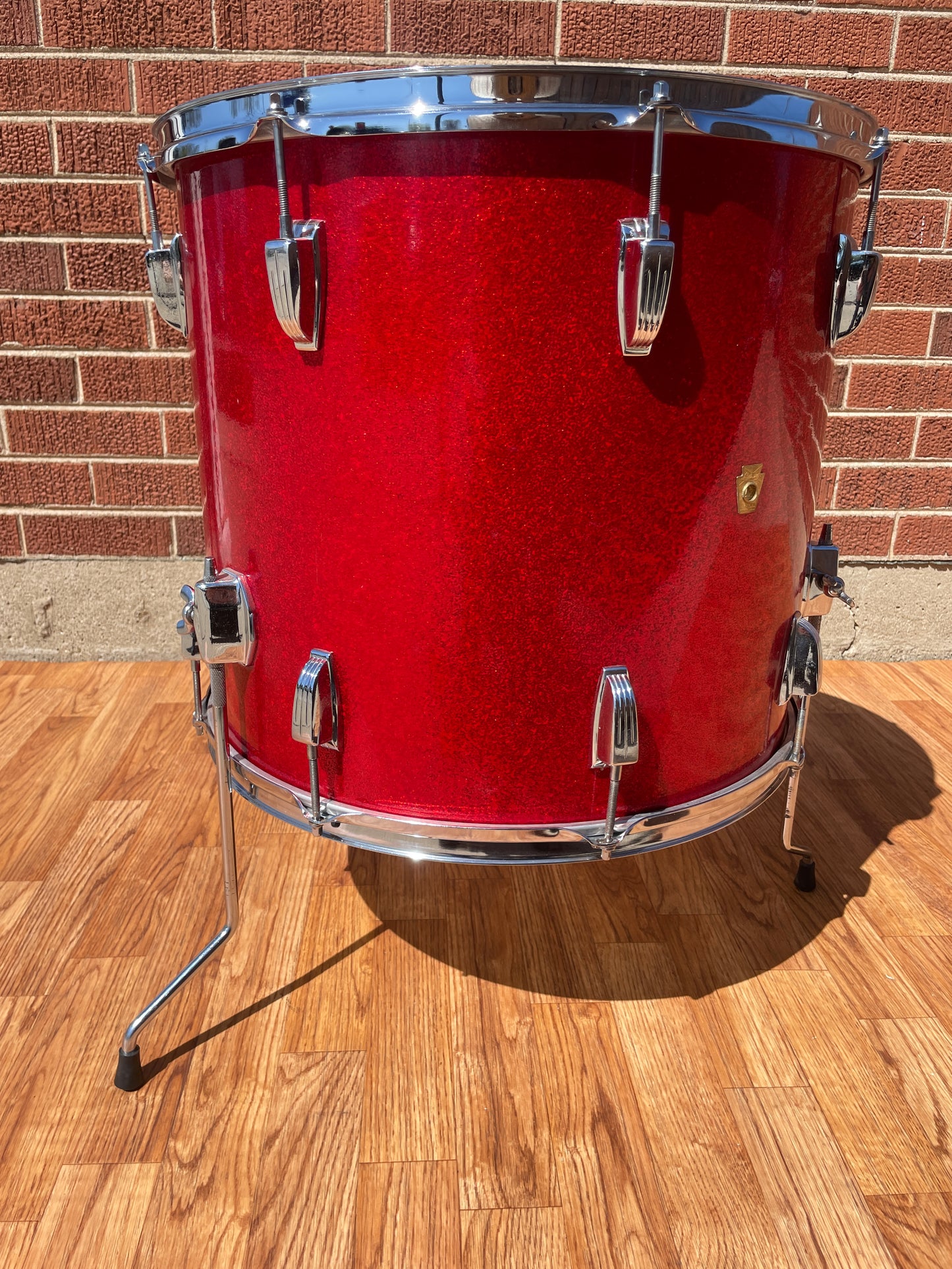 1960s Ludwig 16x18 Floor Tom Drum Red Sparkle