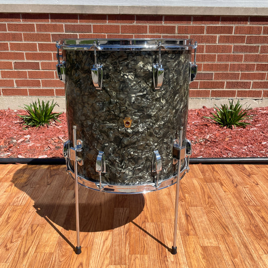 1948-1952 WFL 16x16 Floor Tom Single Black Diamond Pearl Ludwig