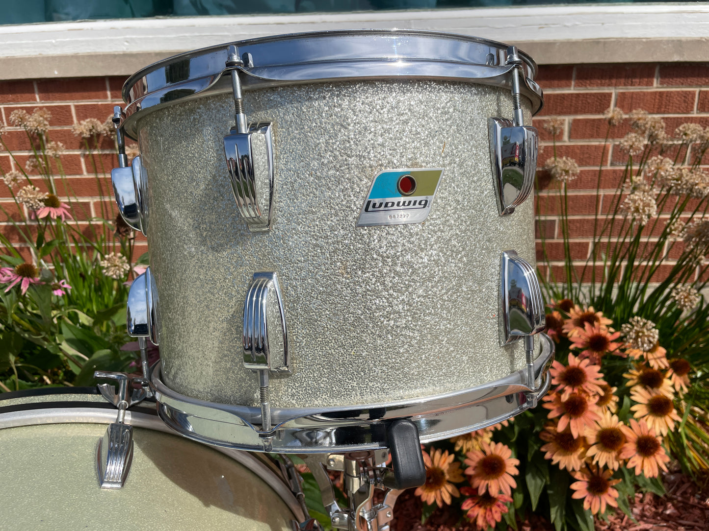 1970s Ludwig 3-Ply Drum Set Silver Sparkle 20/13/16