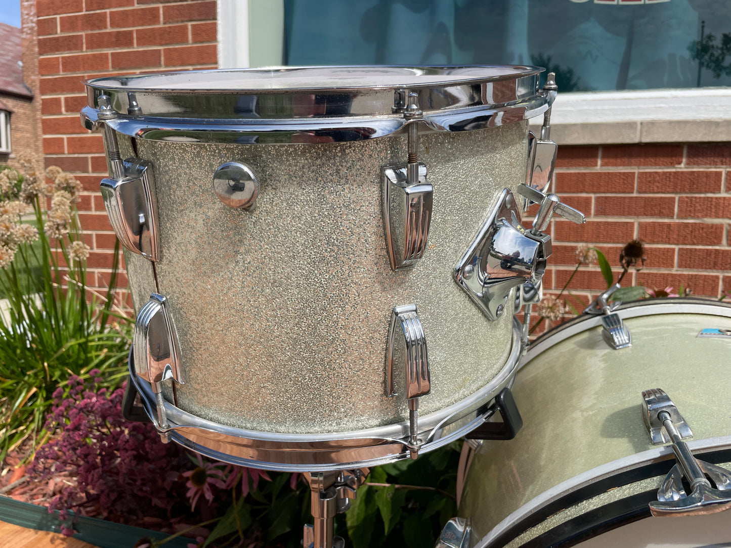 1970s Ludwig 3-Ply Drum Set Silver Sparkle 20/13/16