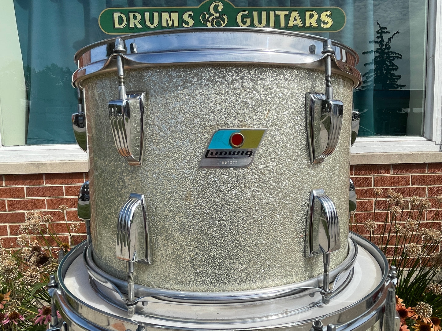 1970s Ludwig 3-Ply Drum Set Silver Sparkle 20/13/16