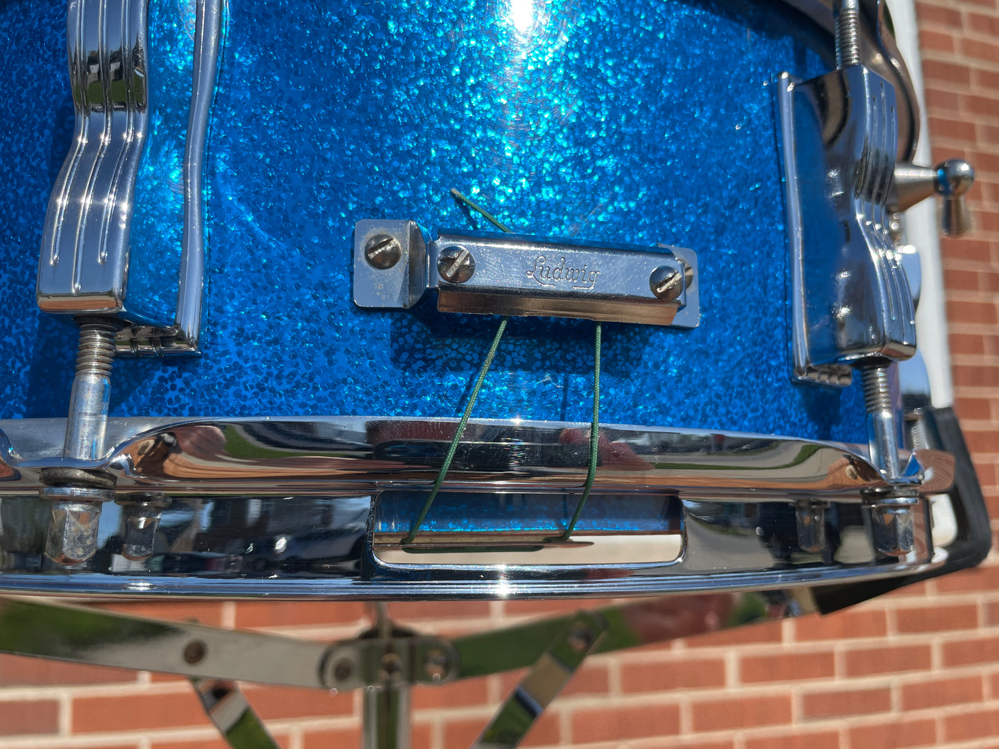 1965 Ludwig 5x14 No. 908P Jazz Festival Snare Drum Blue Sparkle COB