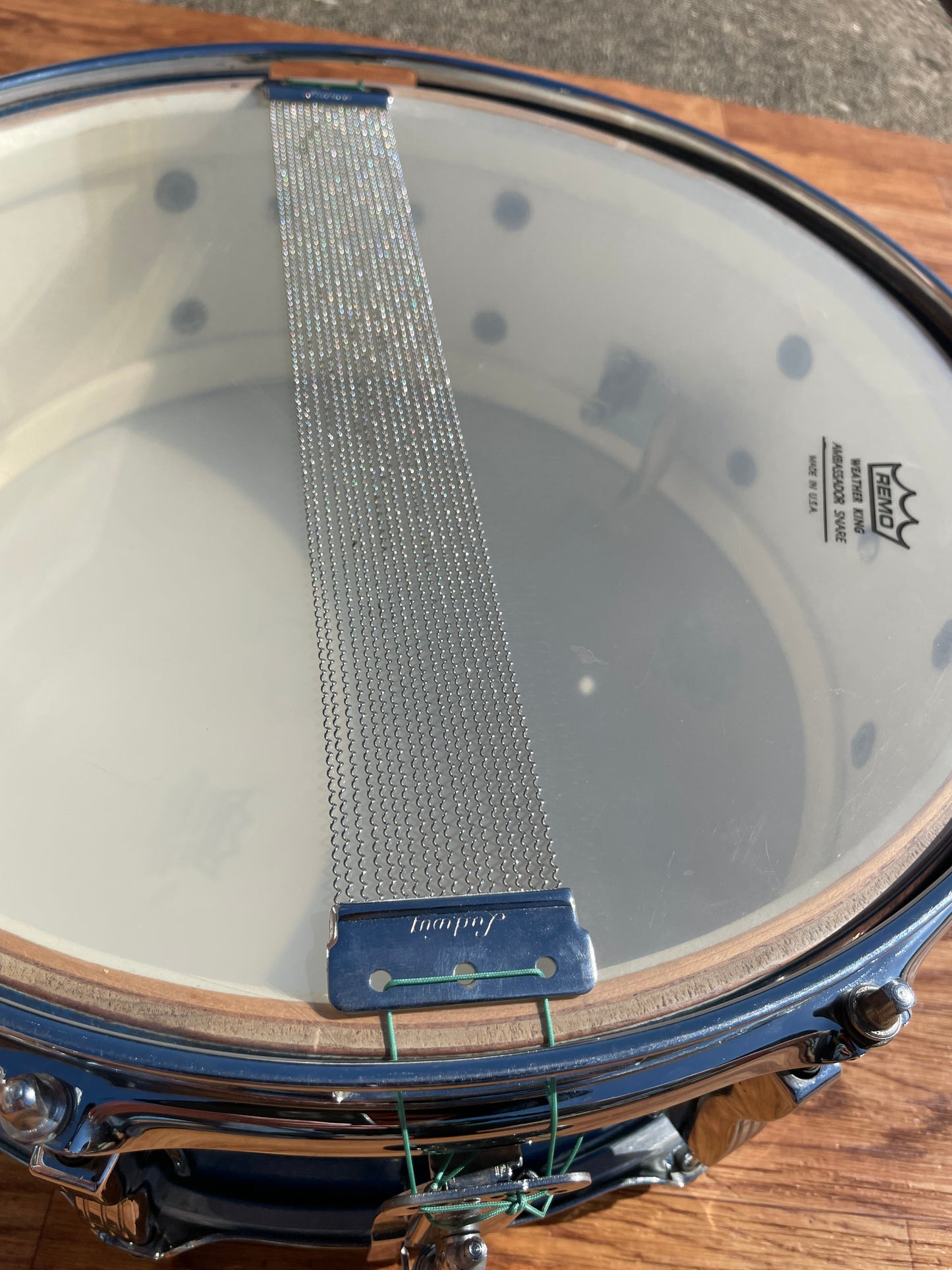 1965 Ludwig 5x14 No. 908P Jazz Festival Snare Drum Blue Sparkle COB