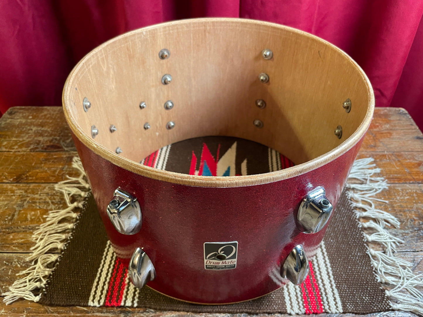 Vintage Drum Mate 8x12 Tom Drum Red Sparkle MIJ / Japan