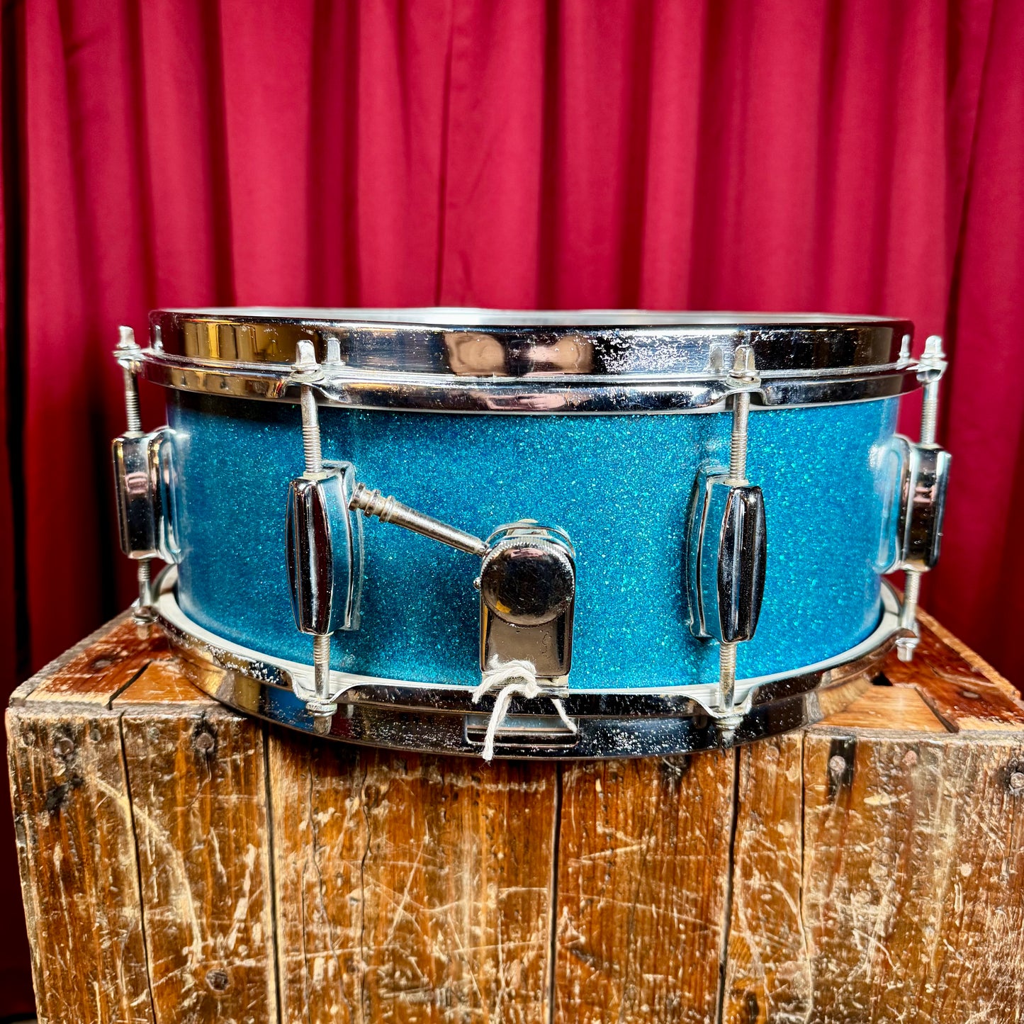 1960s Zim-Gar 5.5x14 Snare Drum Blue Sparkle MIJ Japan