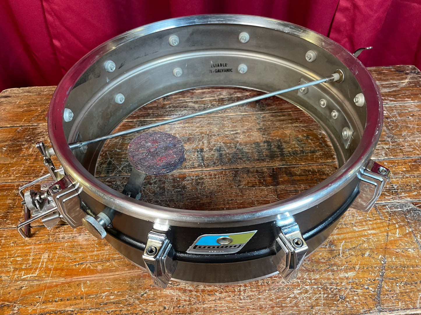 1970s Ludwig 5x14 Super Sensitive No. 410 Snare Drum Painted Black