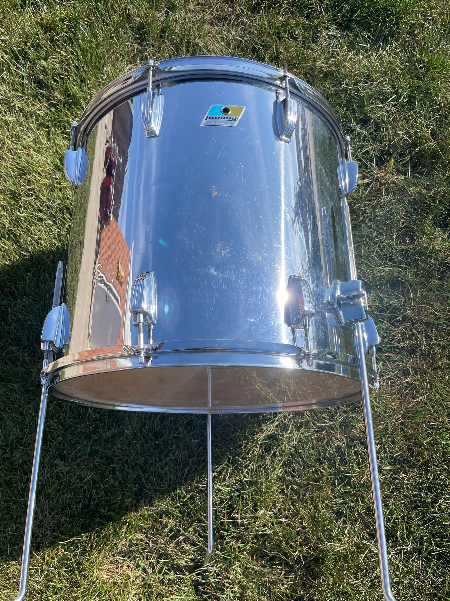 1970s Ludwig 16x18 6-Ply Floor Tom Drum Chrome Over Wood COW