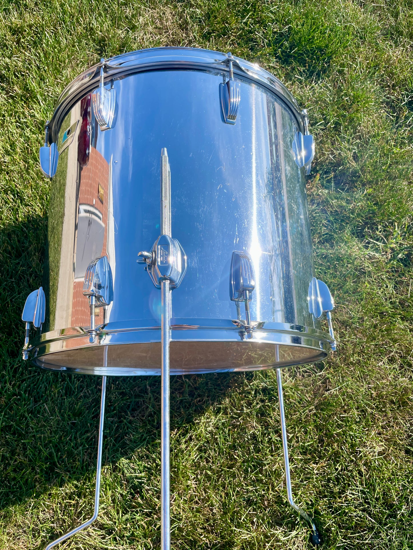 1970s Ludwig 16x18 6-Ply Floor Tom Drum Chrome Over Wood COW