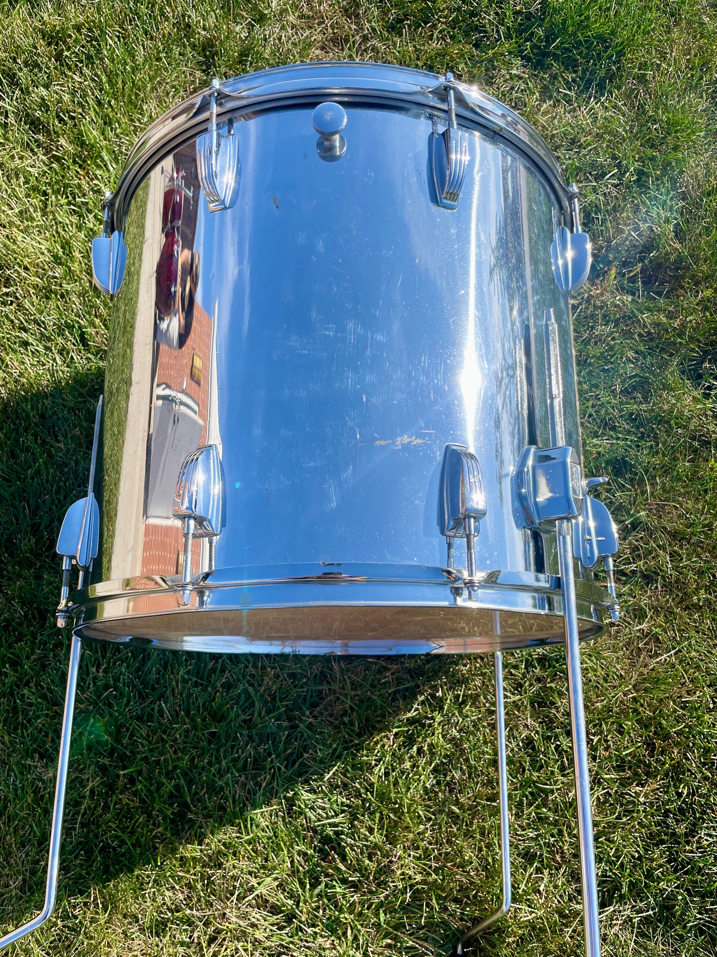 1970s Ludwig 16x18 6-Ply Floor Tom Drum Chrome Over Wood COW